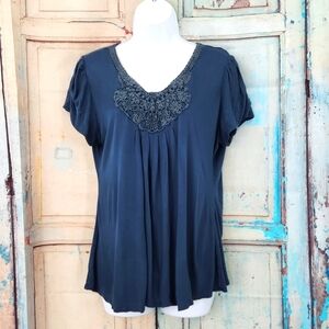 Peruvian Connection Top with Crochet Detail